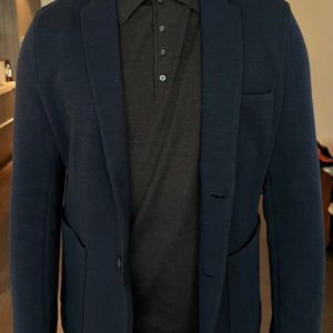 Patrick Assaraf Cotton Wool Blazer Men’s Large in Navy